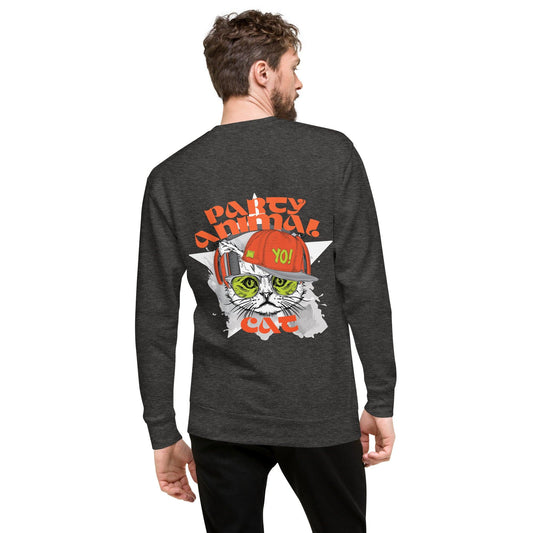 Party Animal Cat Premium-Pullover Pullover 74.99 Animal, Cat, Party, Pullover JLR Design