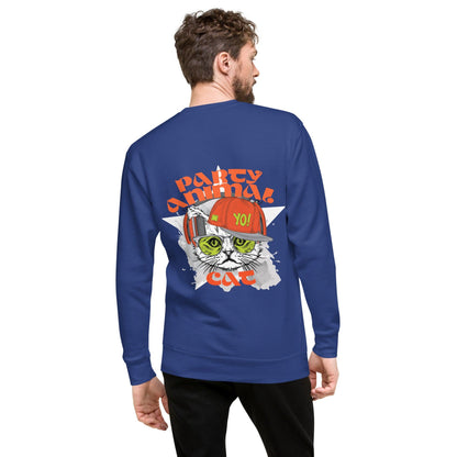 Party Animal Cat Premium-Pullover Pullover 74.99 Animal, Cat, Party, Pullover JLR Design