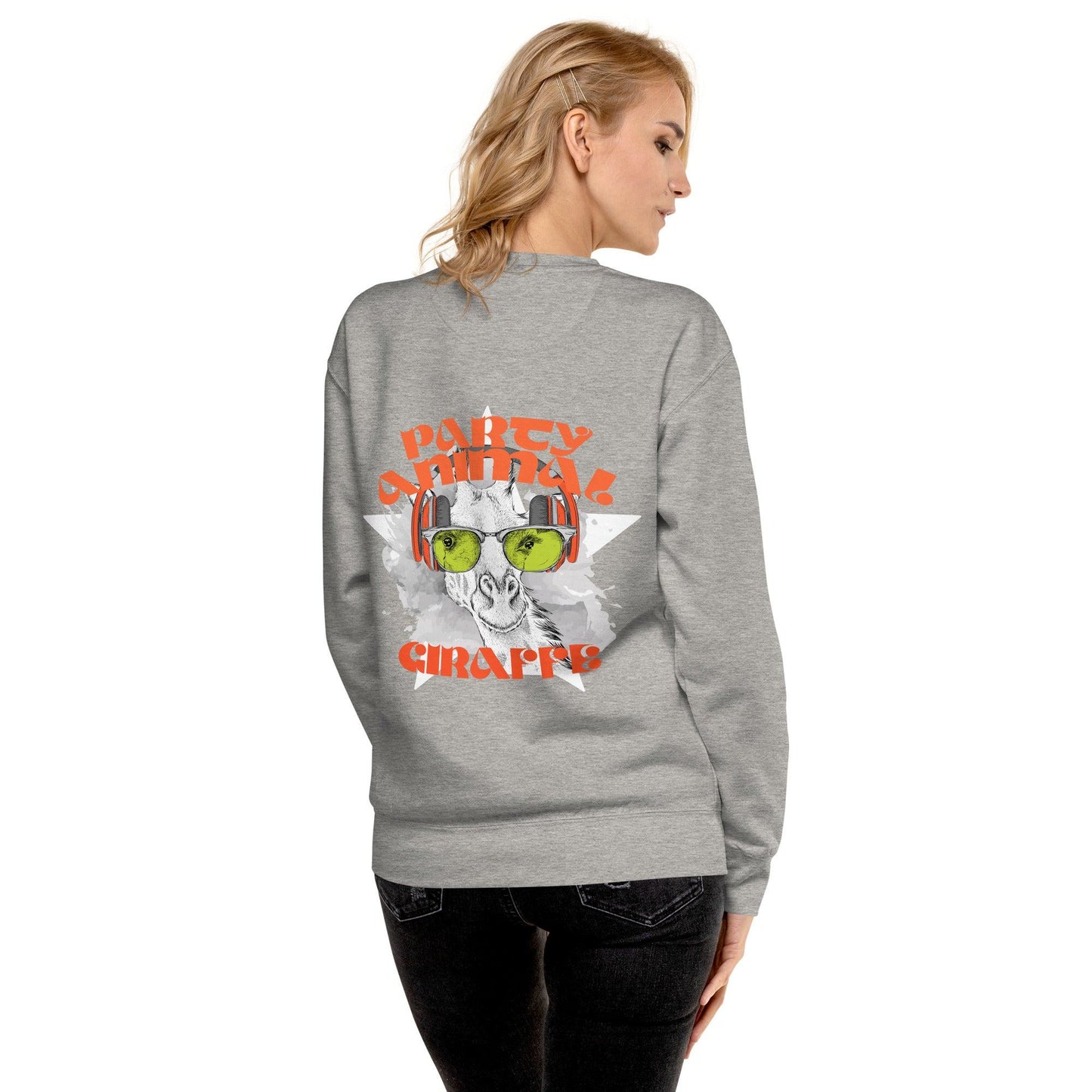 Party Animal Giraffe Premium-Pullover Pullover 74.99 Animal, Giraffe, Party, Pullover JLR Design