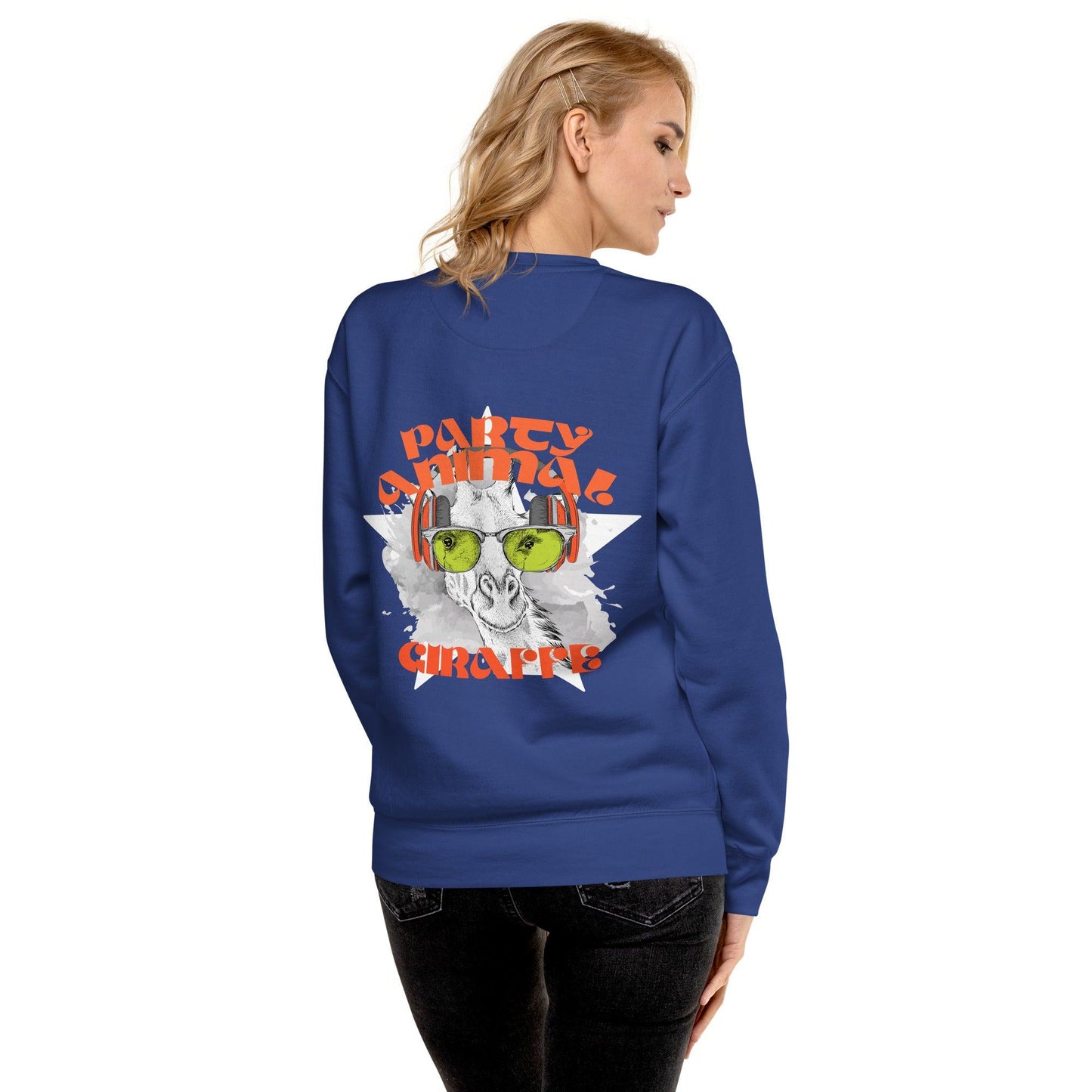 Party Animal Giraffe Premium-Pullover Pullover 74.99 Animal, Giraffe, Party, Pullover JLR Design