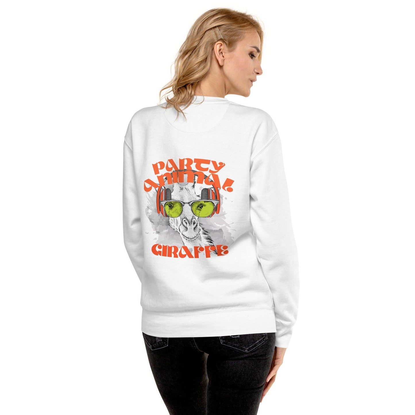 Party Animal Giraffe Premium-Pullover Pullover 74.99 Animal, Giraffe, Party, Pullover JLR Design