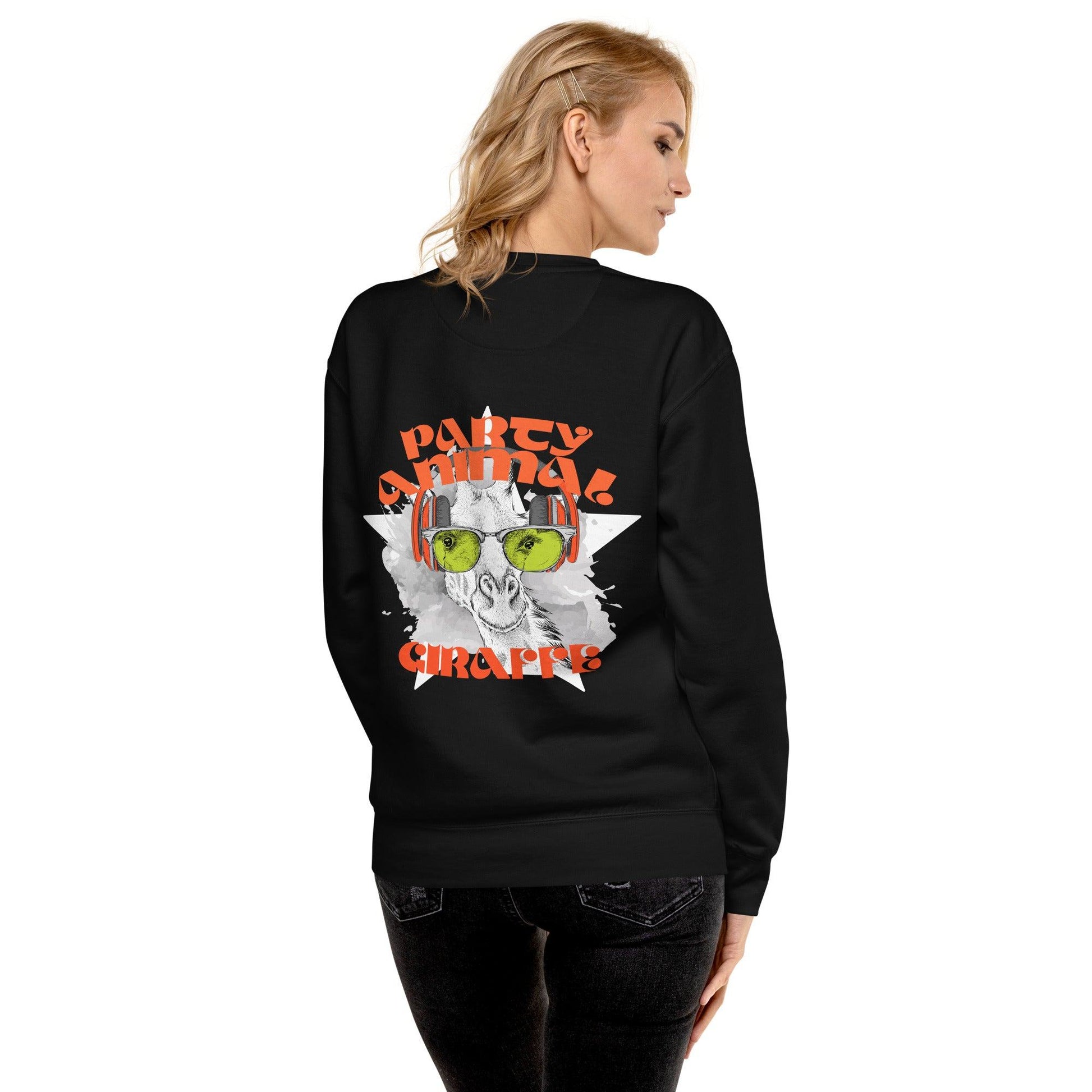 Party Animal Giraffe Premium-Pullover Pullover 74.99 Animal, Giraffe, Party, Pullover JLR Design