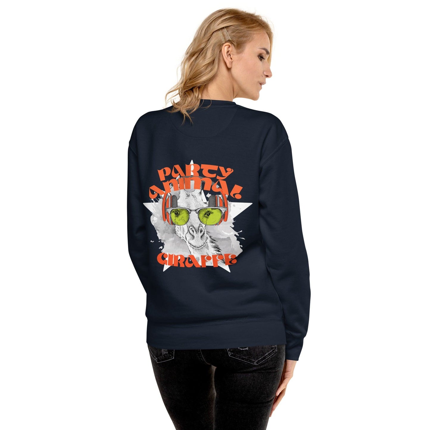 Party Animal Giraffe Premium-Pullover Pullover 74.99 Animal, Giraffe, Party, Pullover JLR Design