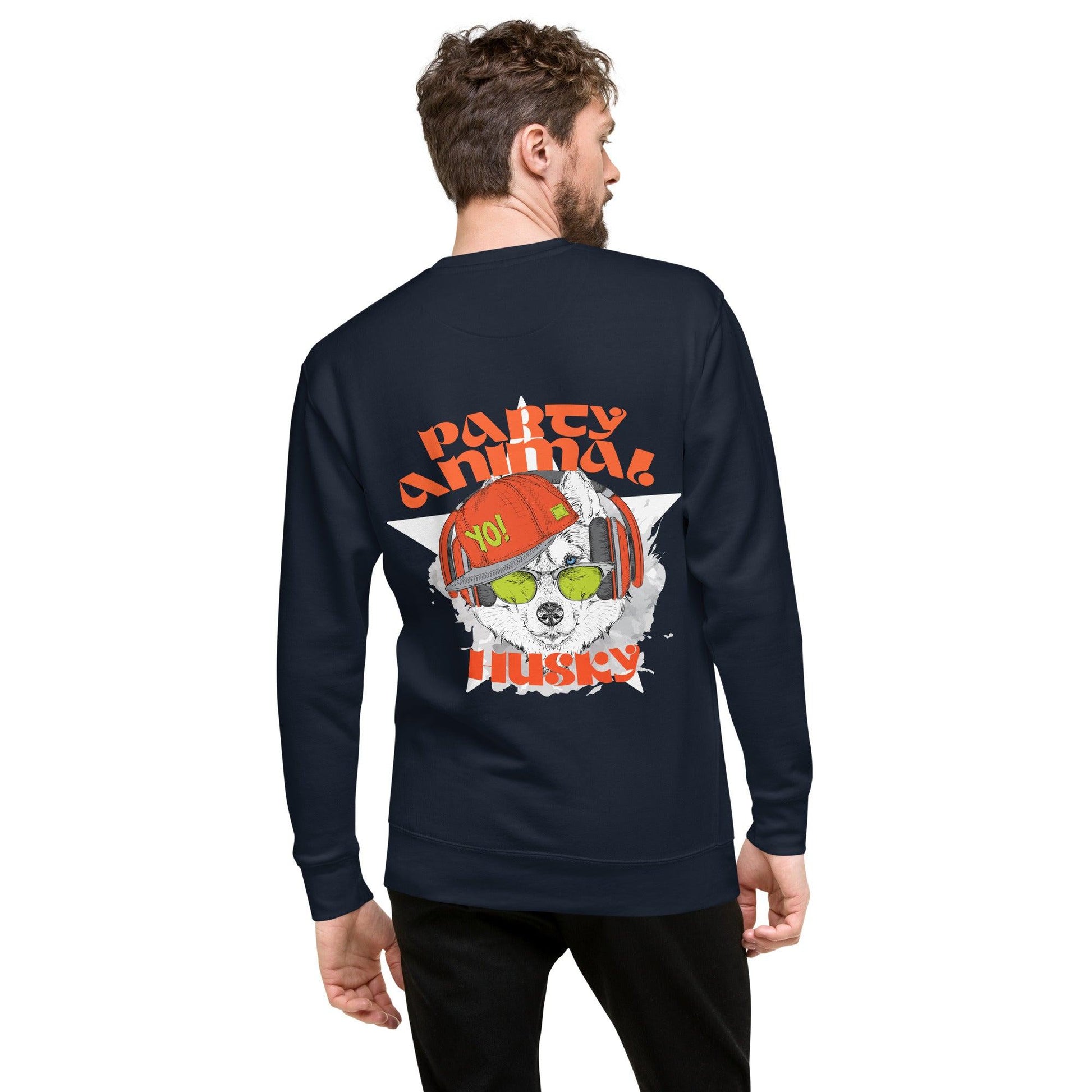 Party Animal Husky Premium-Pullover Pullover 74.99 Animal, Husky, Party, Pullover JLR Design