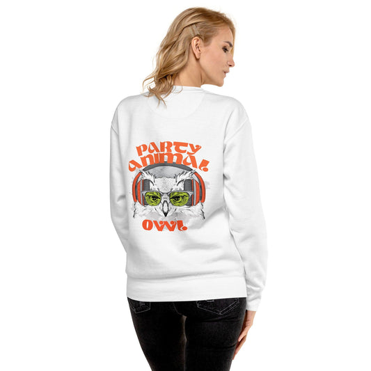 Party Animal Owl Premium-Pullover Pullover 74.99 Animal, Owl, Party, Pullover JLR Design