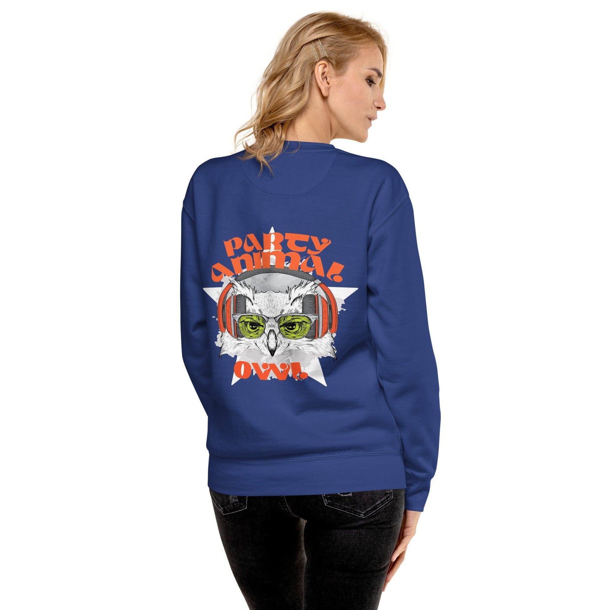party-animal-owl-premium-pullover-pullover-jlr-design-55790 - JLR Design
