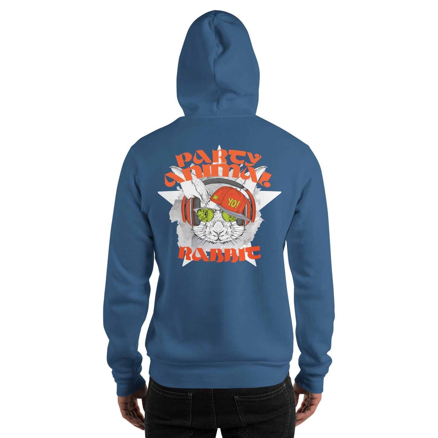 Party Animal Rabbit Hoodie Hoodie 69.99 Animal, Hoodie, Party, Rabbit JLR Design