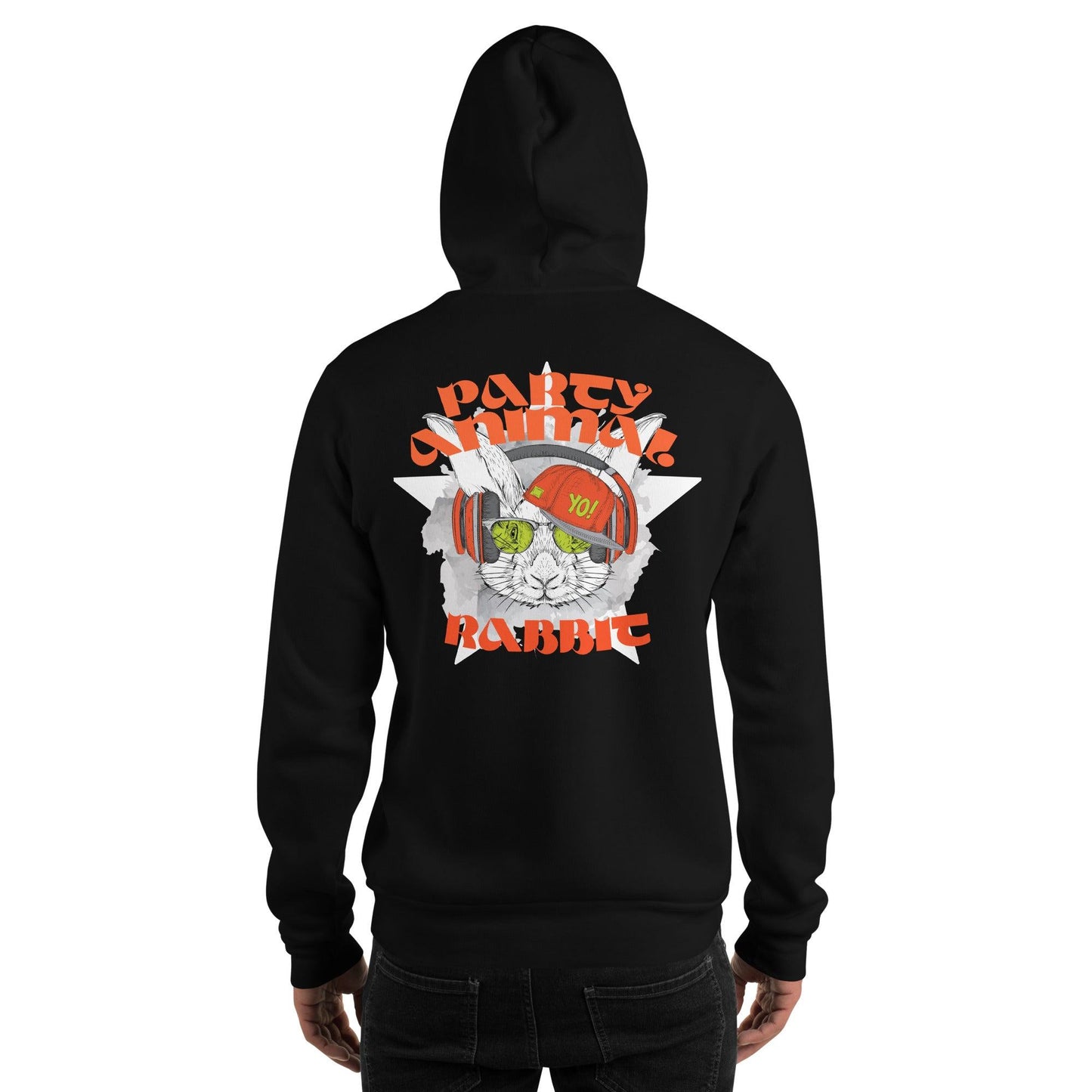 Party Animal Rabbit Hoodie Hoodie 69.99 Animal, Hoodie, Party, Rabbit JLR Design