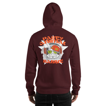 Party Animal Rabbit Hoodie Hoodie 69.99 Animal, Hoodie, Party, Rabbit JLR Design