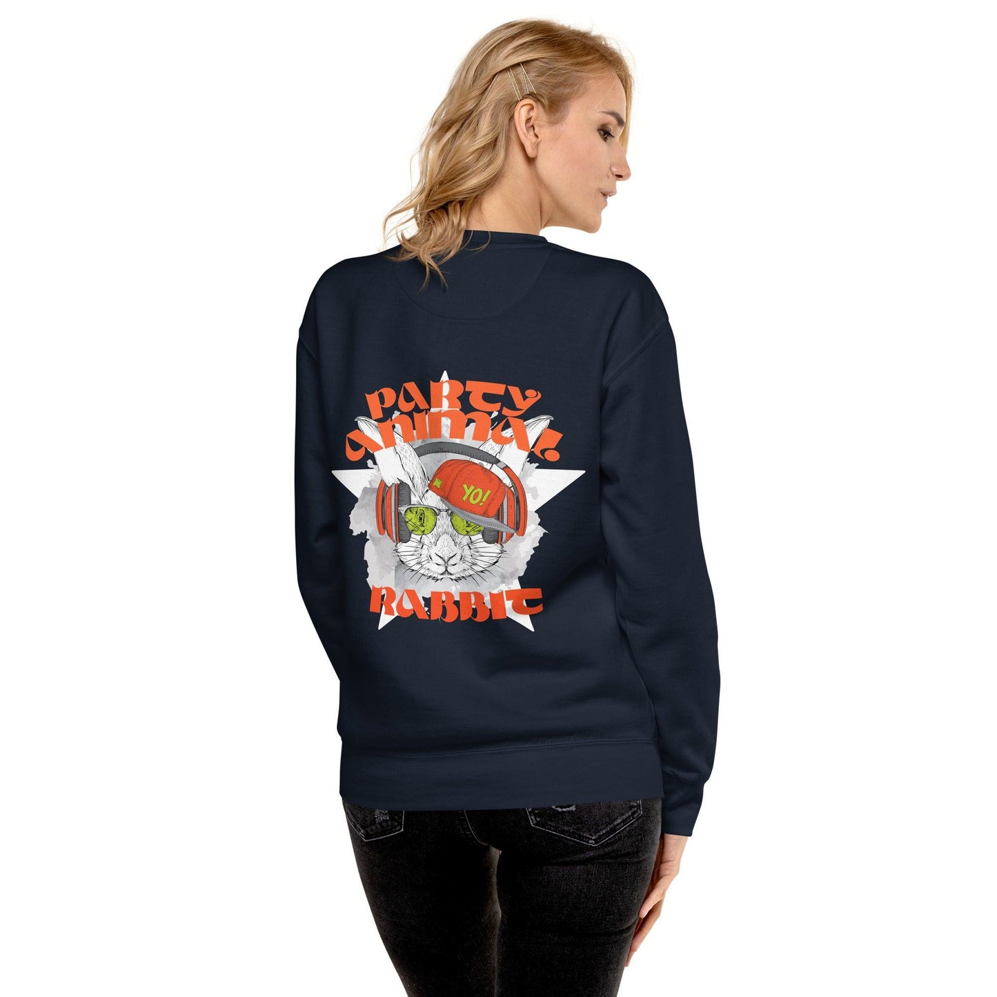 Party Animal Rabbit Premium-Pullover Pullover 74.99 Animal, Party, Pullover, Rabbit JLR Design