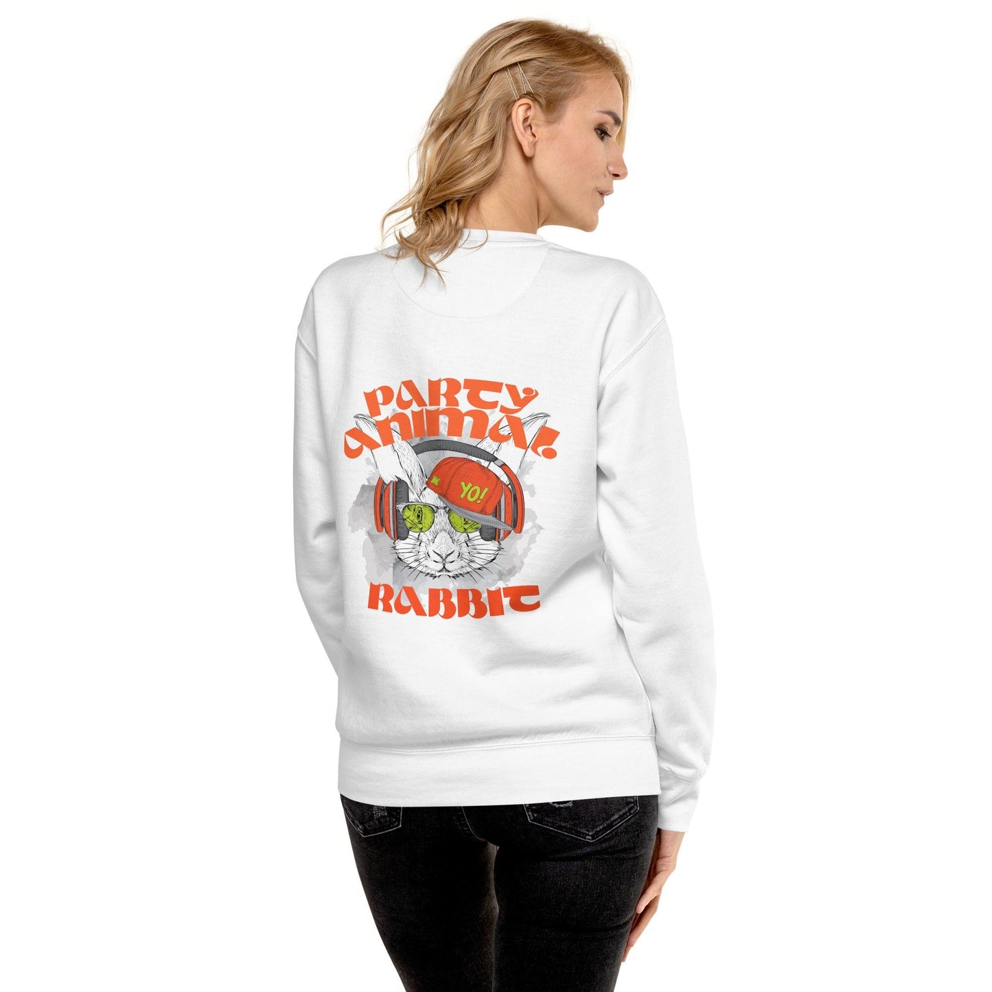 Party Animal Rabbit Premium-Pullover Pullover 74.99 Animal, Party, Pullover, Rabbit JLR Design