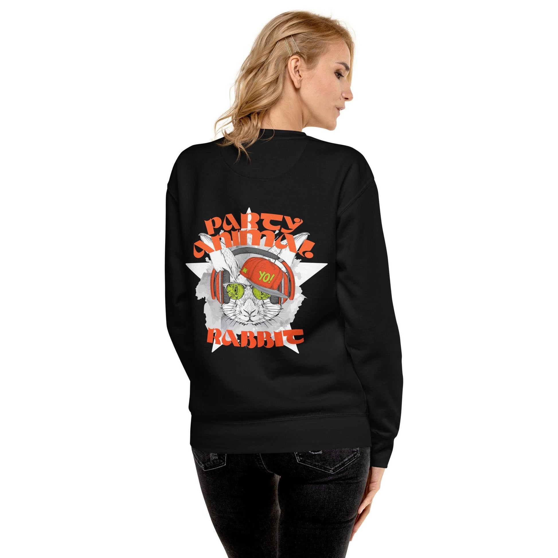 Party Animal Rabbit Premium-Pullover Pullover 74.99 Animal, Party, Pullover, Rabbit JLR Design