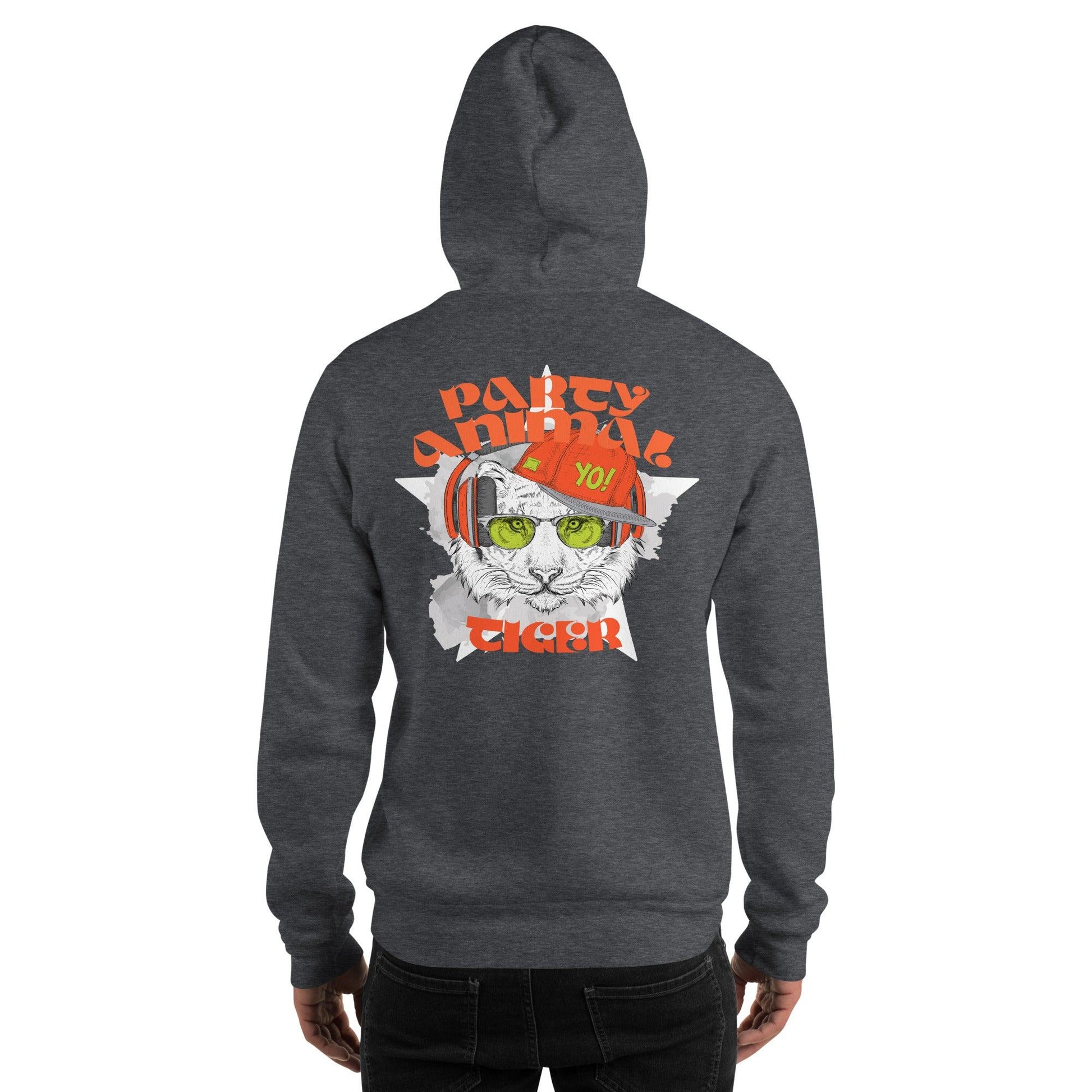 Party Animal Tiger Hoodie Hoodie 69.99 Animal, Hoodie, Party, Tiger JLR Design