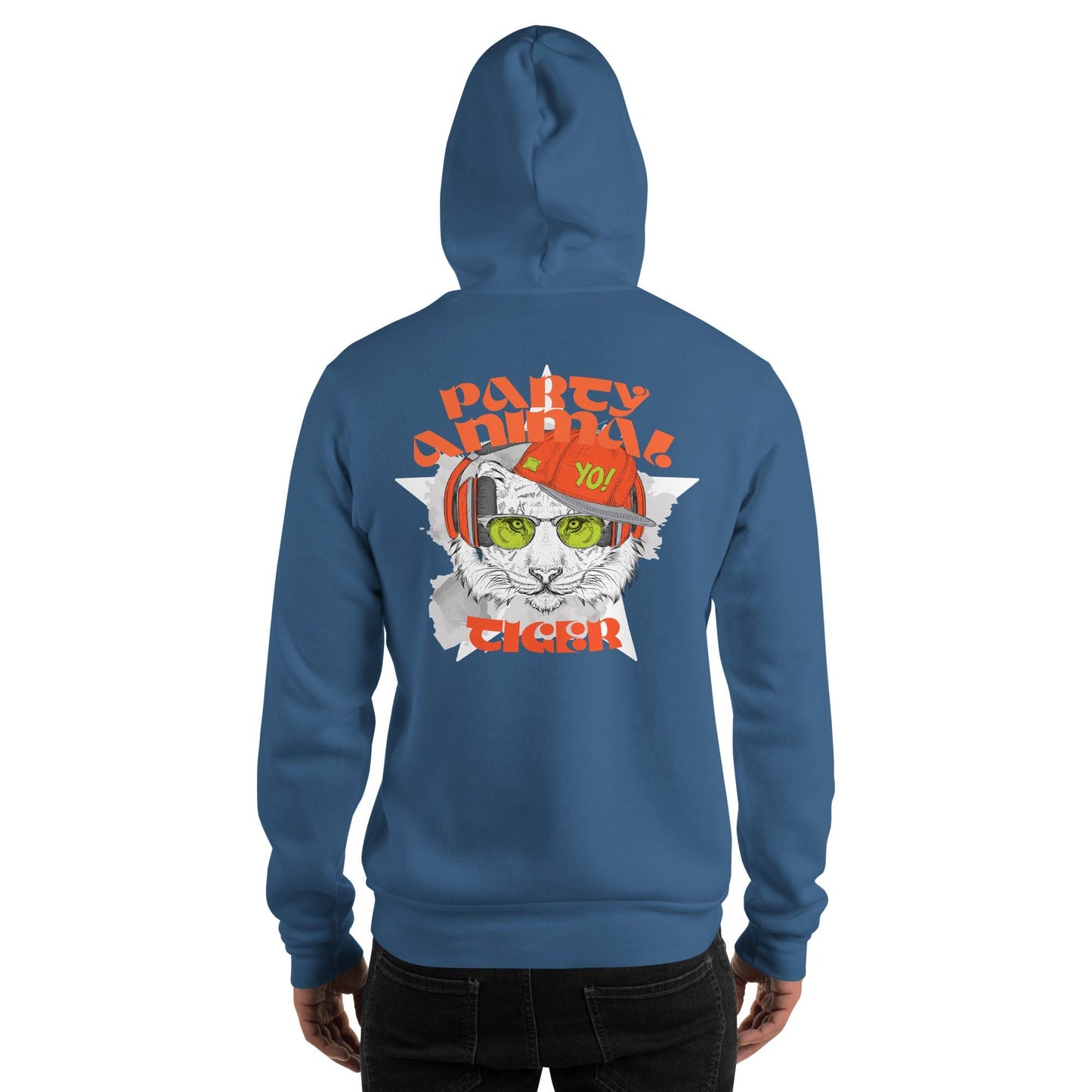 Party Animal Tiger Hoodie Hoodie 69.99 Animal, Hoodie, Party, Tiger JLR Design