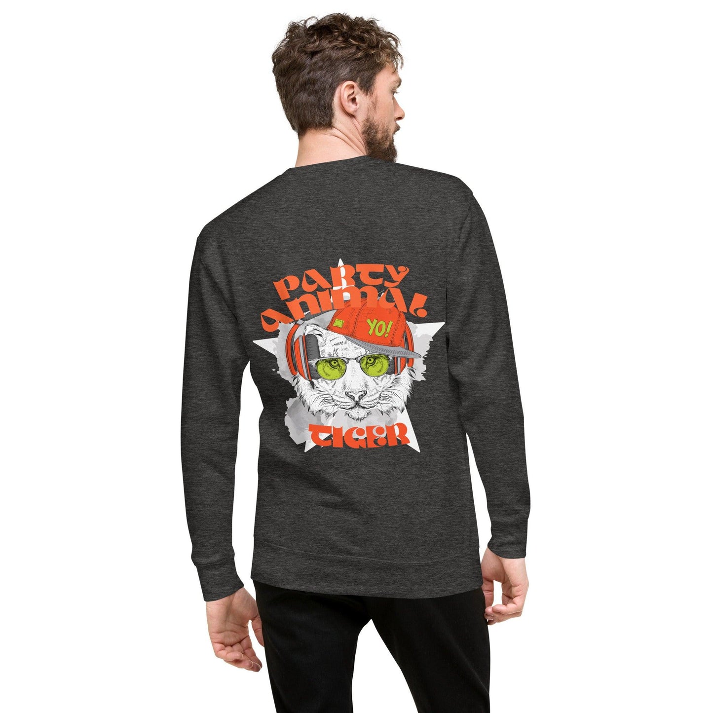 Party Animal Tiger Premium-Pullover Pullover 74.99 Animal, Party, Pullover, Tiger JLR Design