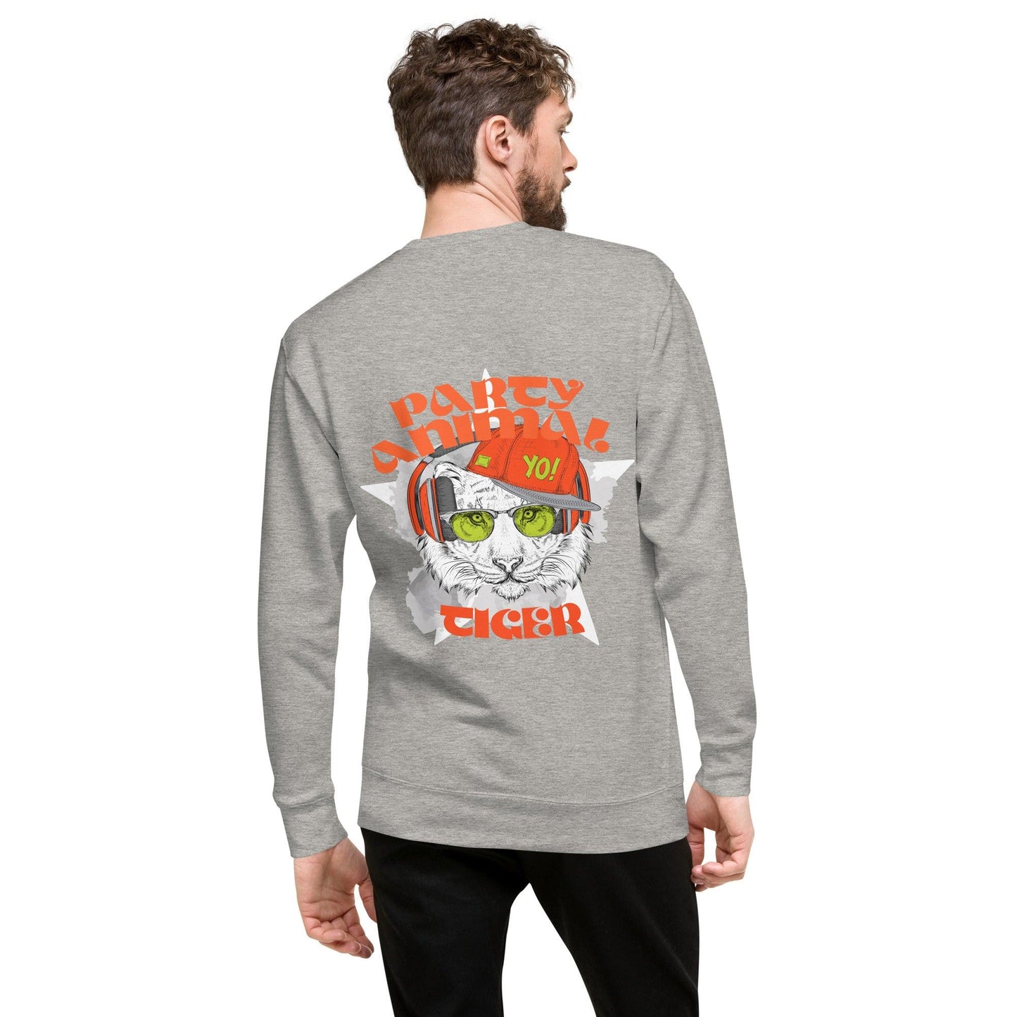 Party Animal Tiger Premium-Pullover Pullover 74.99 Animal, Party, Pullover, Tiger JLR Design