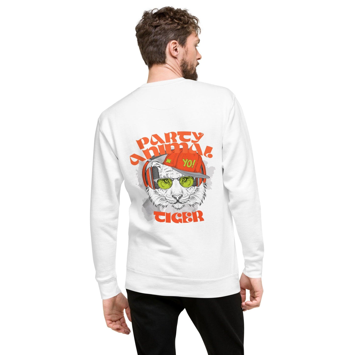 Party Animal Tiger Premium-Pullover Pullover 74.99 Animal, Party, Pullover, Tiger JLR Design