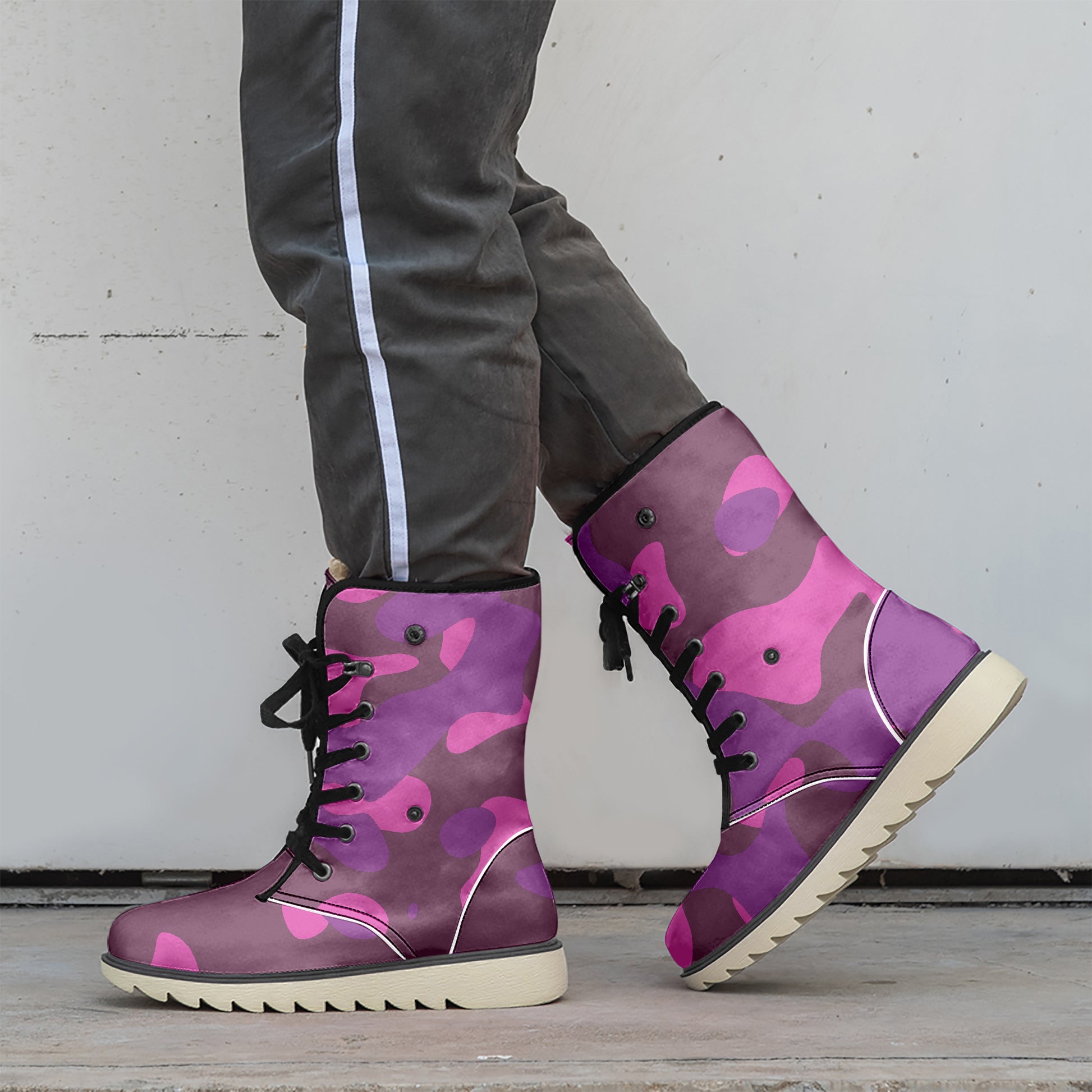 Pink Camouflage Chic Boots mit Plüschfutter Stiefel JLR Design