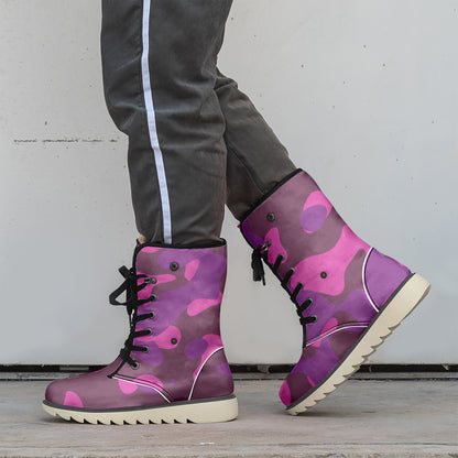 Pink Camouflage Chic Boots mit Plüschfutter Stiefel JLR Design
