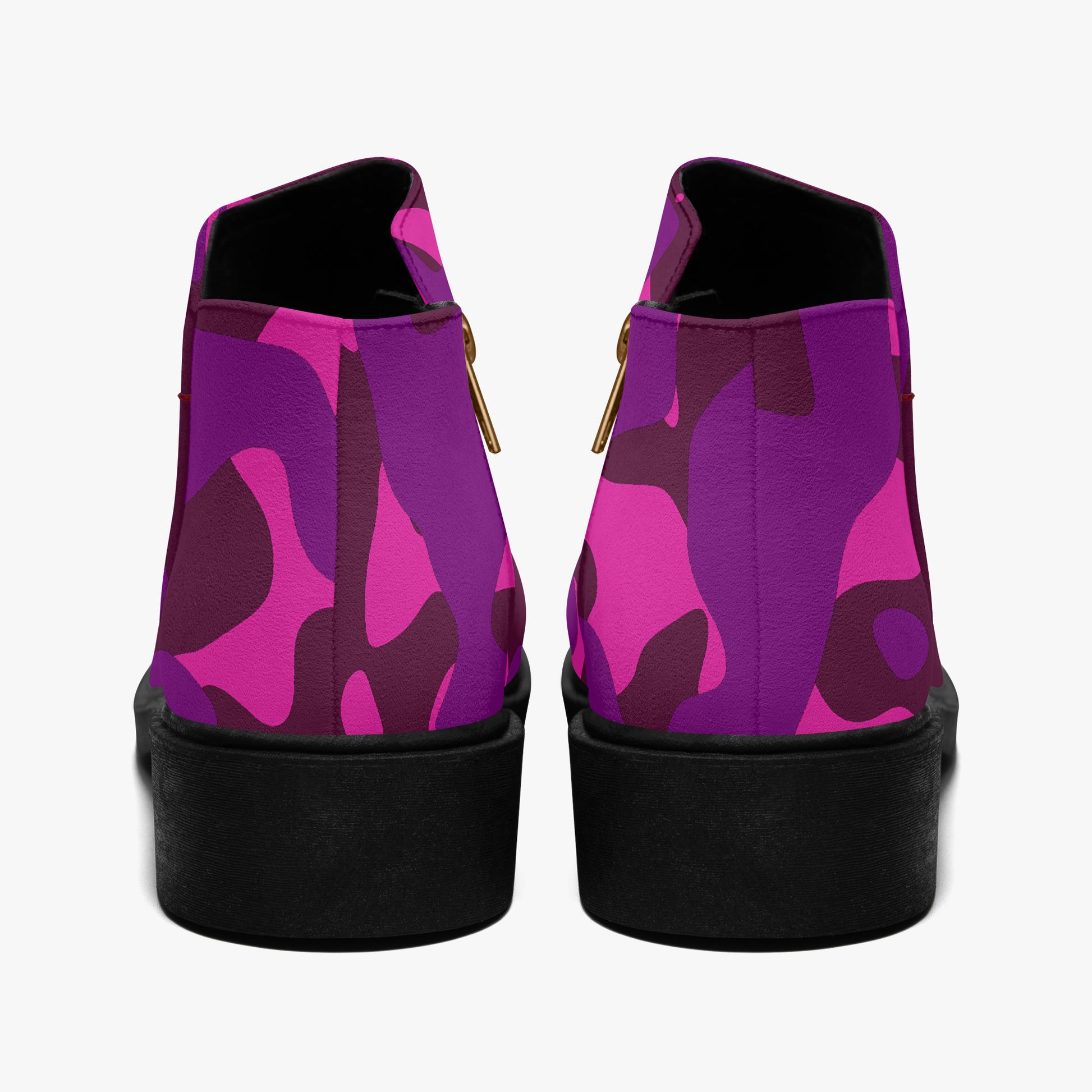 Pink Camouflage elegante Reißverschluss-Stiefeletten Stiefeletten JLR Design