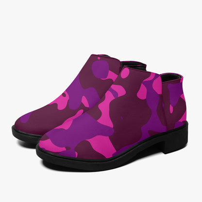 Pink Camouflage elegante Reißverschluss-Stiefeletten Stiefeletten JLR Design