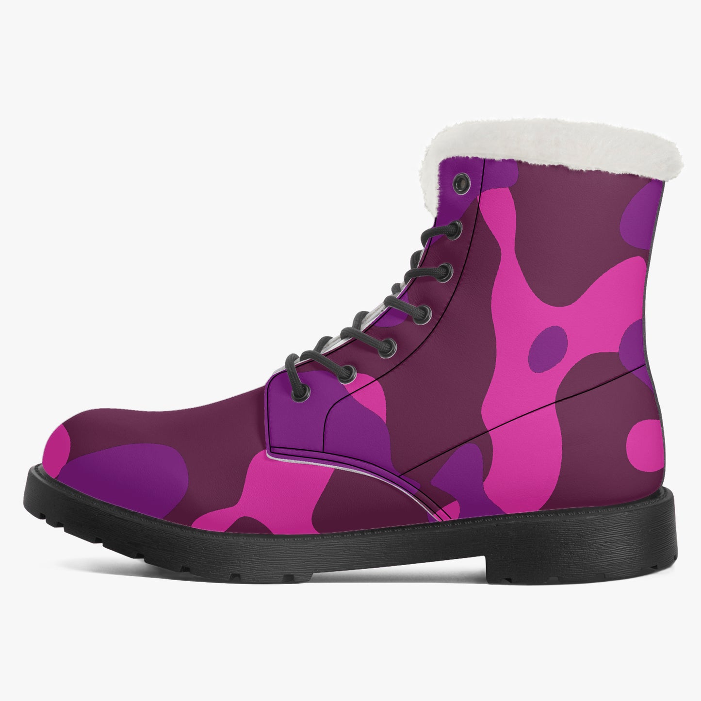 Pink Camouflage Faux Fur Leder Boots Boots JLR Design