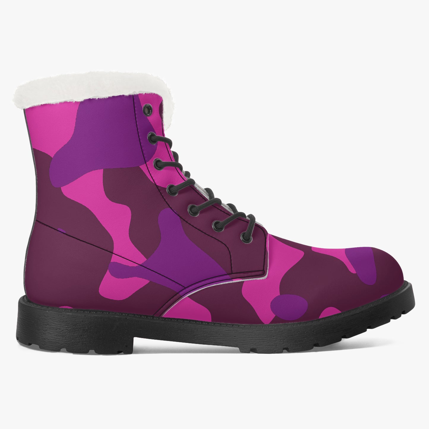 Pink Camouflage Faux Fur Leder Boots Boots JLR Design