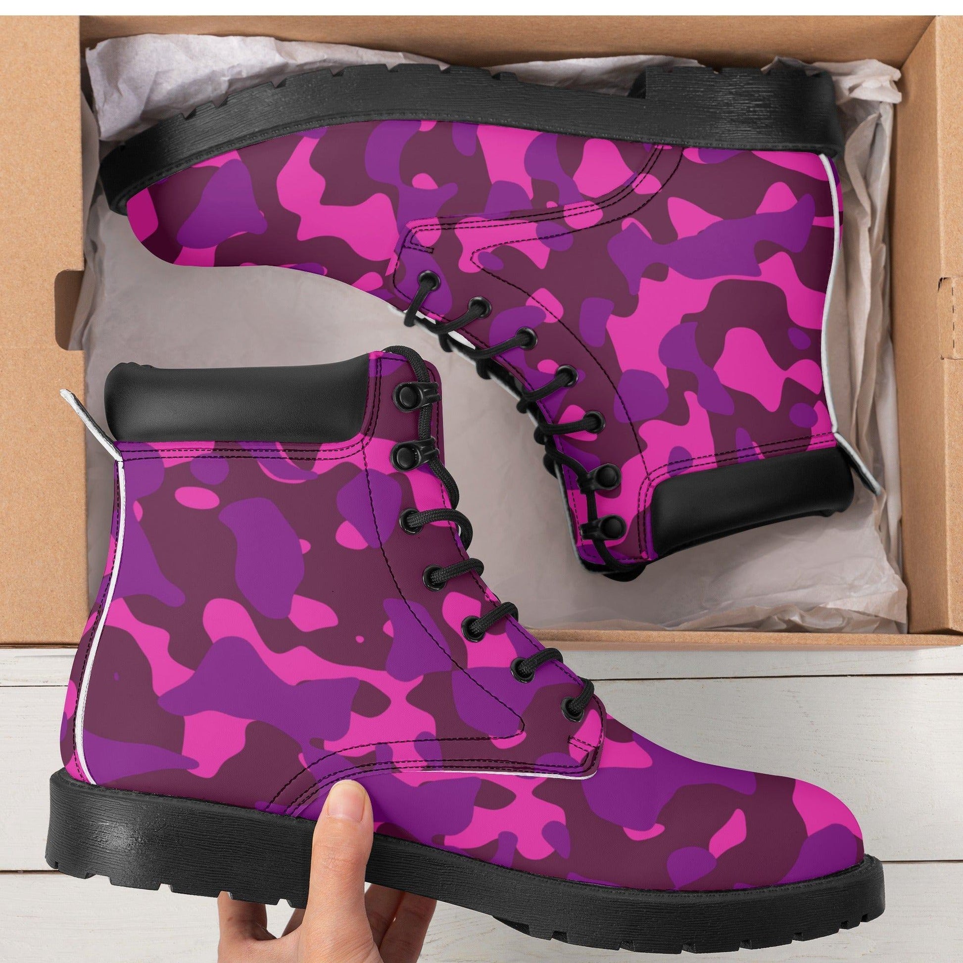 Pink Camouflage Ganzjahres Stiefel für Damen Lederstiefel 82.99 Camouflage, Damen, Ganzjahres, Lederstiefel, Pink JLR Design