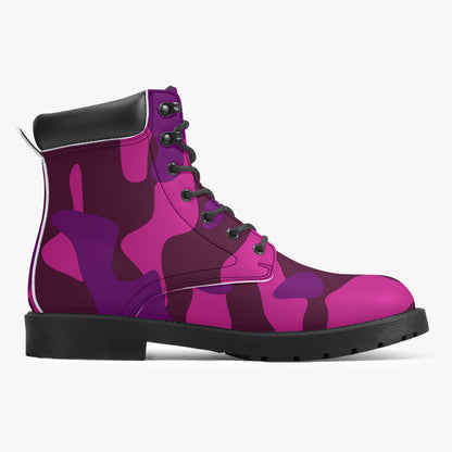 Pink Camouflage Leder Boots | Stylische und Warme Winterstiefel Boots JLR Design