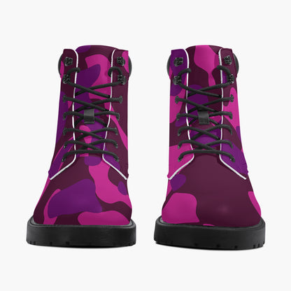 Pink Camouflage Leder Boots | Stylische und Warme Winterstiefel Boots JLR Design