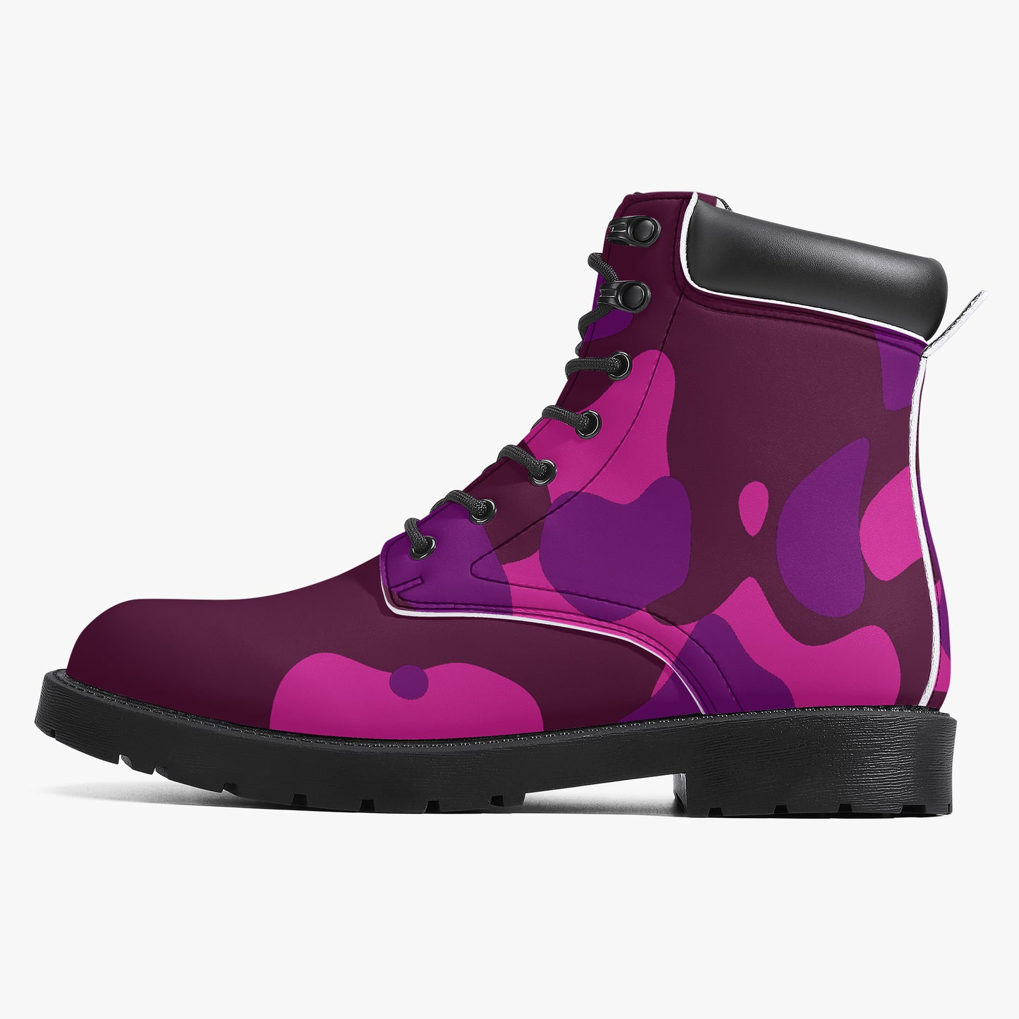 Pink Camouflage Leder Boots | Stylische und Warme Winterstiefel Boots JLR Design