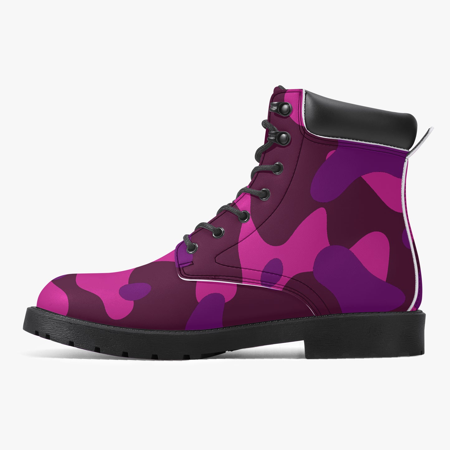 Pink Camouflage Leder Boots | Stylische und Warme Winterstiefel Boots JLR Design