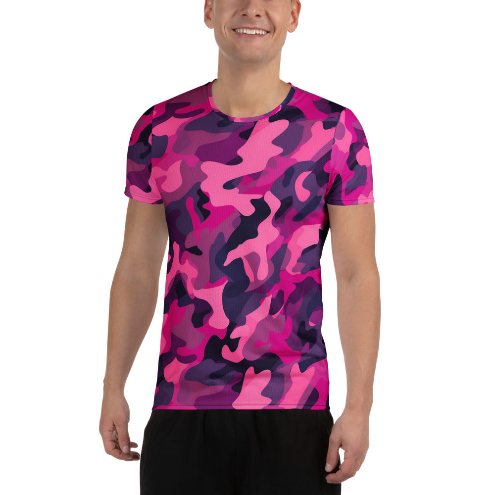 Pink Camouflage v4 Sport-T-Shirt für Herren Sport T-Shirt JLR Design