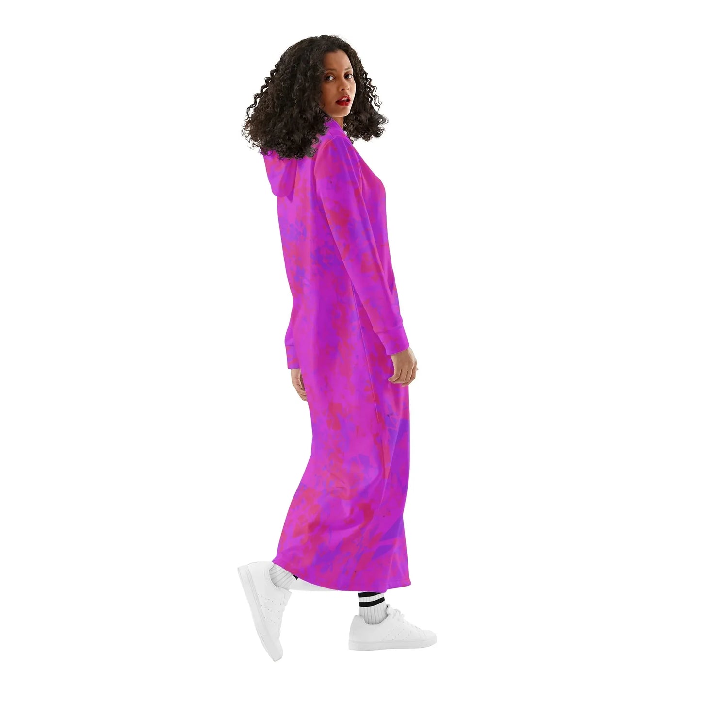 pink-crystal-bequemes-leichtes-hoodie-kleid-hoodiekleid-jlr-design-66510 - JLR Design