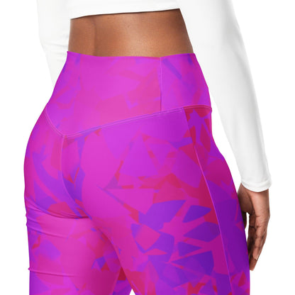 Pink Crystal High Waist Flare Leggings Flare Leggings 69.99 Crystal, Flare, High, Leggings, Pink, Waist JLR Design