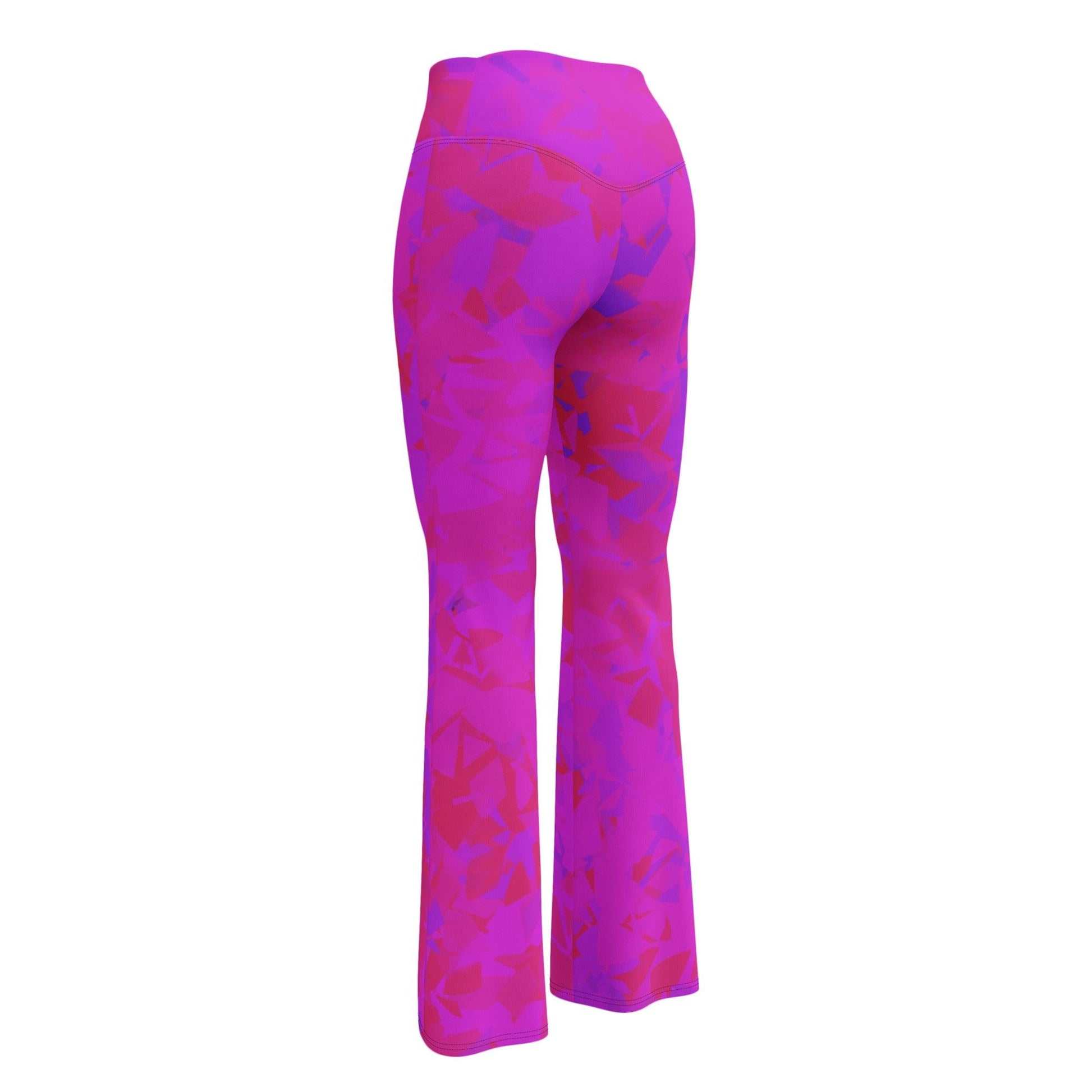 Pink Crystal High Waist Flare Leggings Flare Leggings 69.99 Crystal, Flare, High, Leggings, Pink, Waist JLR Design