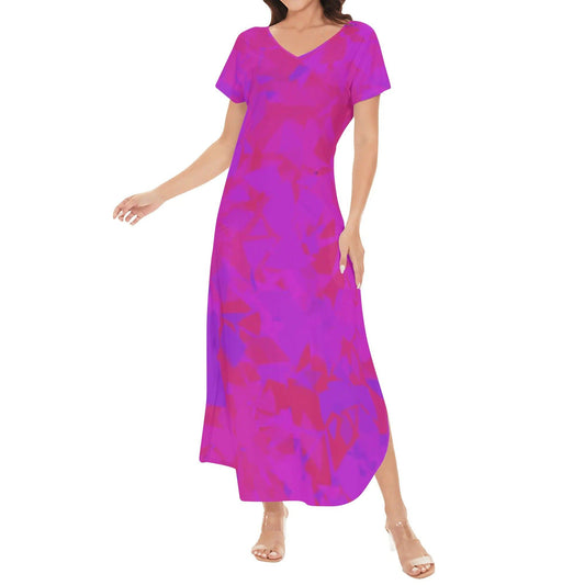 Pink Crystal kurzärmliges drapiertes Kleid drapiertes Kleid 63.99 Crystal, drapiert, kleid, kurzärmlig, Pink JLR Design