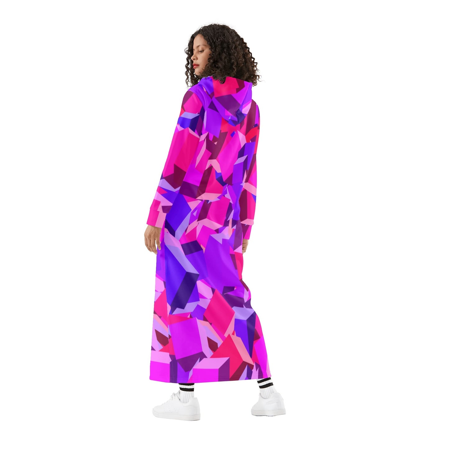 Pink Cube bequemes leichtes Hoodie Kleid Hoodiekleid JLR Design