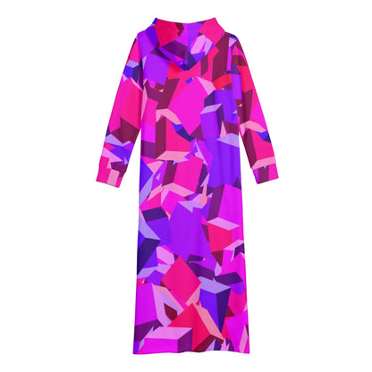 Pink Cube bequemes leichtes Hoodie Kleid Hoodiekleid JLR Design