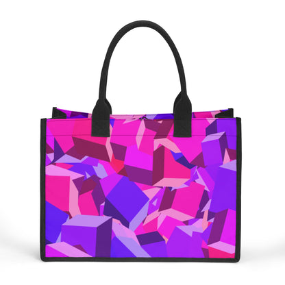 Pink Cube Canvas Shopper Tasche Einkaufstasche JLR Design