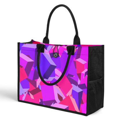 Pink Cube Canvas Shopper Tasche Einkaufstasche JLR Design