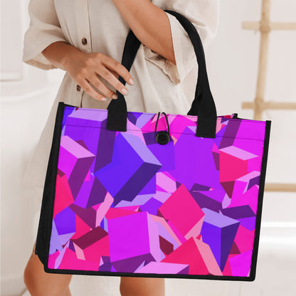 Pink Cube Canvas Shopper Tasche Einkaufstasche JLR Design