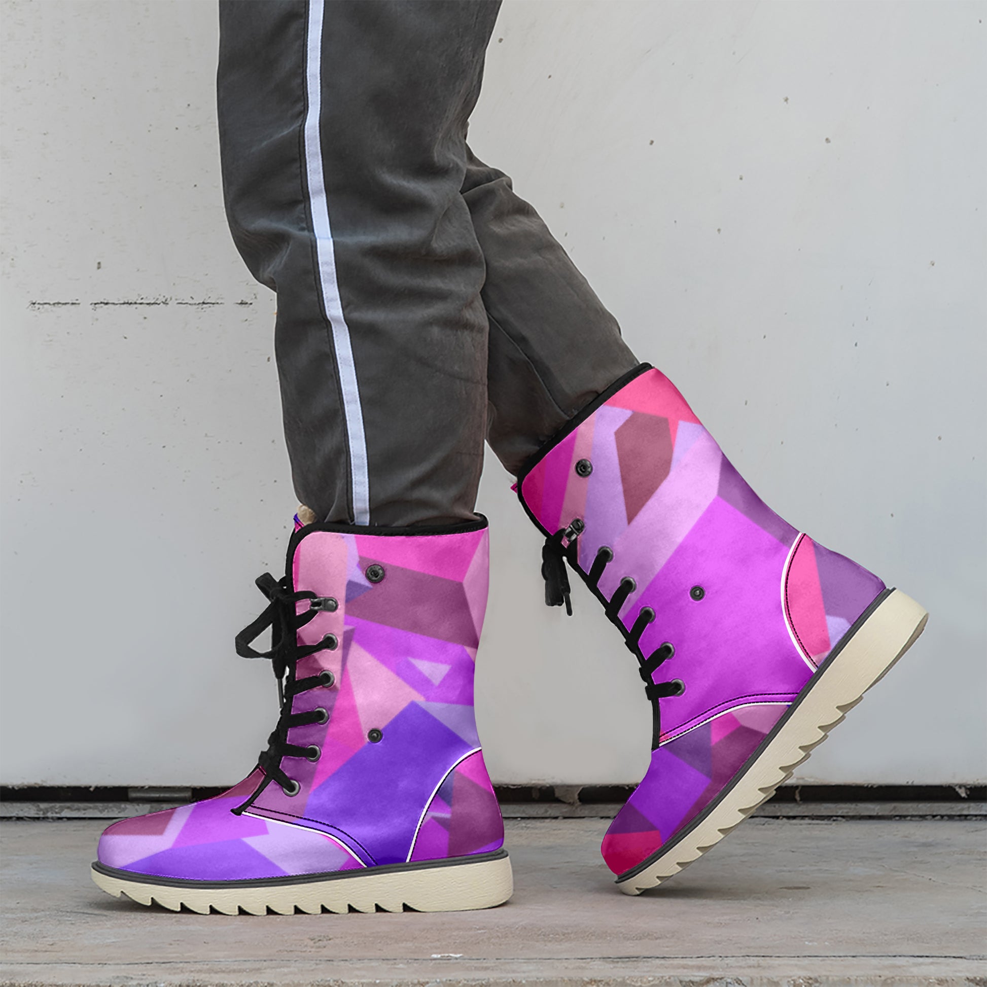 Pink Cube Chic Boots mit Plüschfutter Stiefel JLR Design
