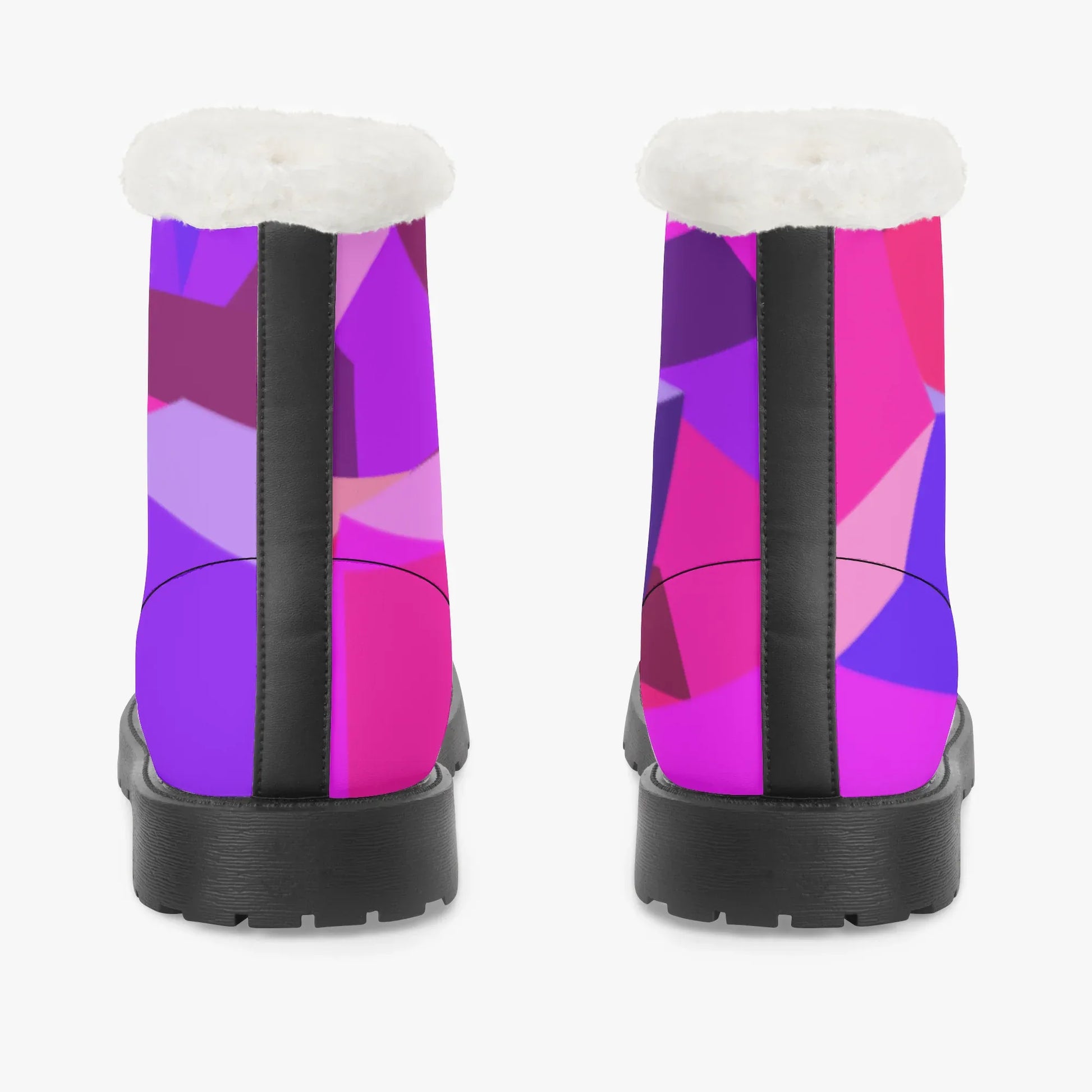 Pink Cube Faux Fur Leder Boots Boots JLR Design