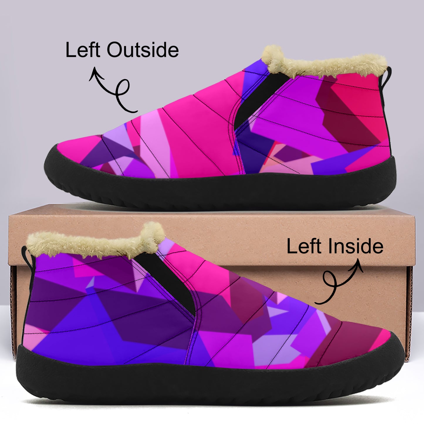 Pink Cube Faux Fur Slipper Slipper JLR Design