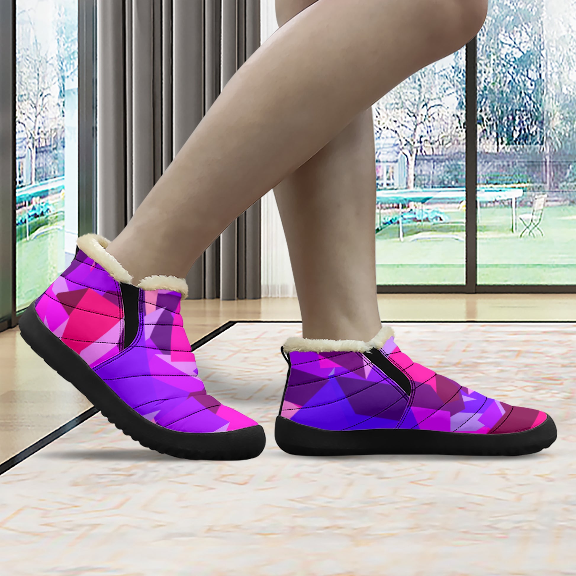 Pink Cube Faux Fur Slipper Slipper JLR Design