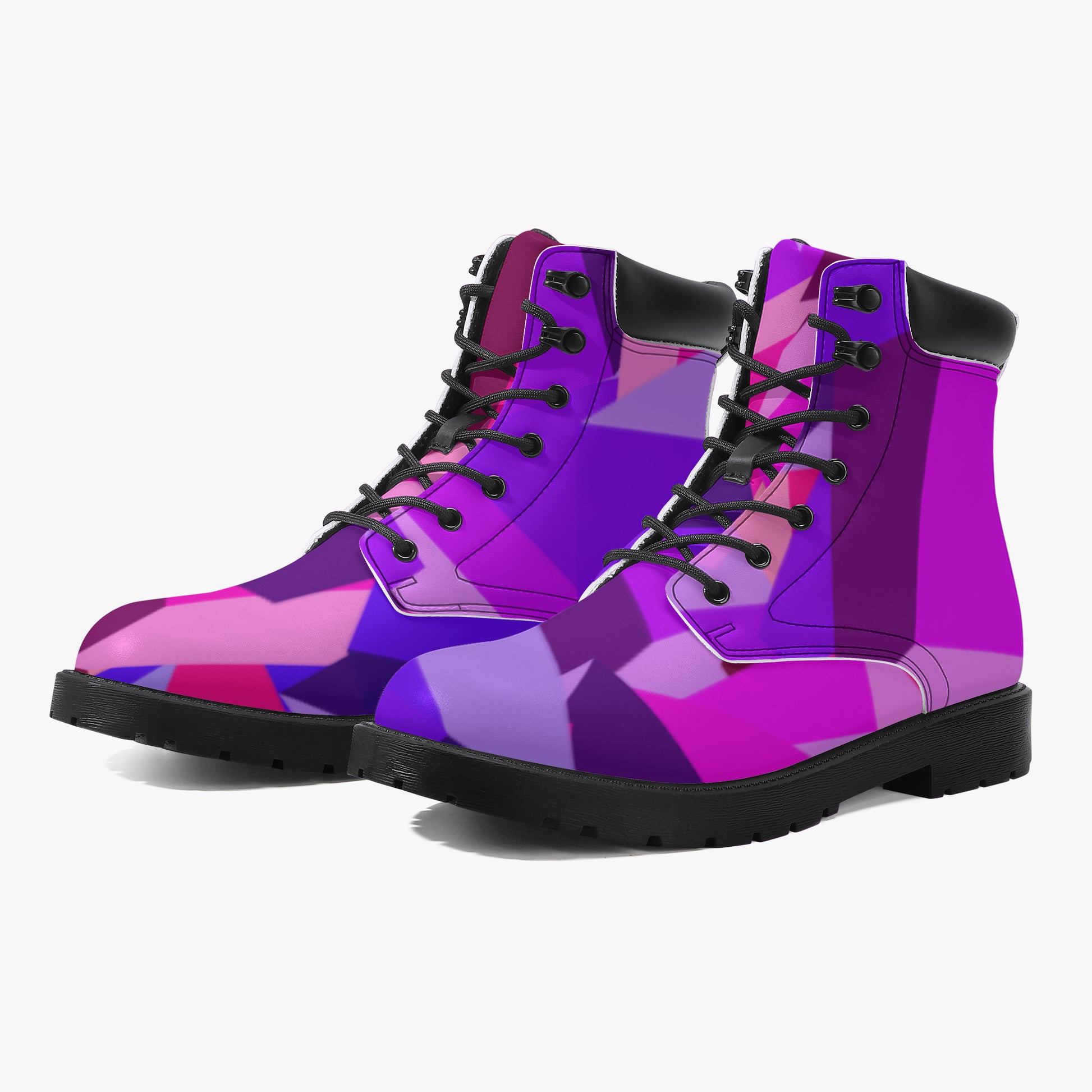 Pink Cube Leder Boots | Stylische und Warme Winterstiefel Boots JLR Design