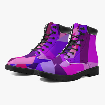 Pink Cube Leder Boots | Stylische und Warme Winterstiefel Boots JLR Design