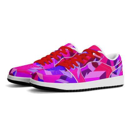 pink-cube-low-top-leder-sneaker-fur-damen-sneaker-jlr-design-49037 - JLR Design