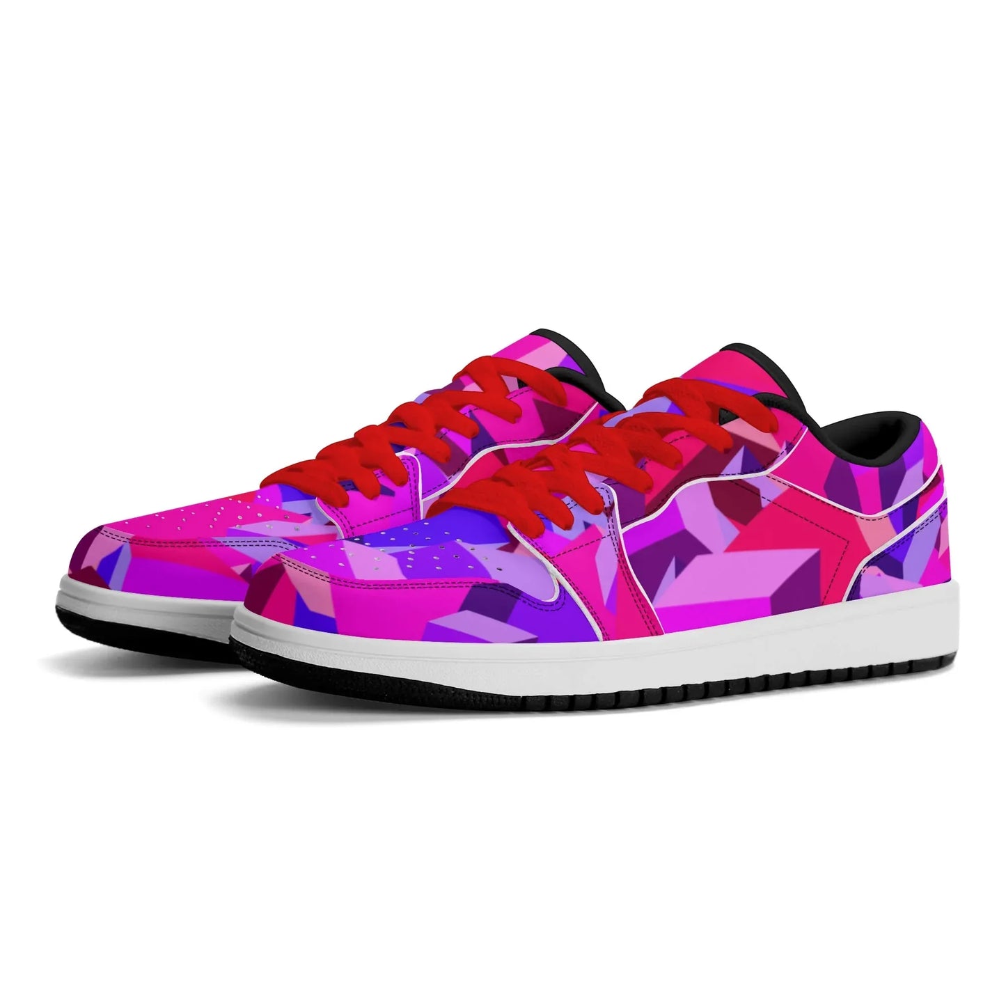 pink-cube-low-top-leder-sneaker-fur-damen-sneaker-jlr-design-98558 - JLR Design